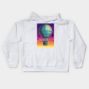 Rhino and Hot Air Balloon Kids Hoodie